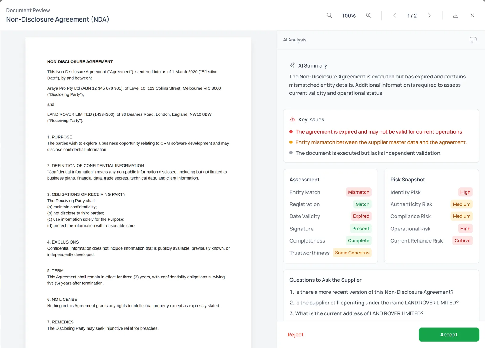 Make Supplier Due Diligence Simple and Repeatable — ArayaPRO